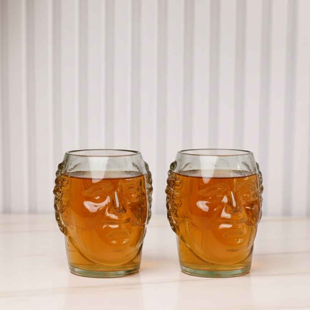 Small Old Monk Face Glasses 300ML (Set of 2)