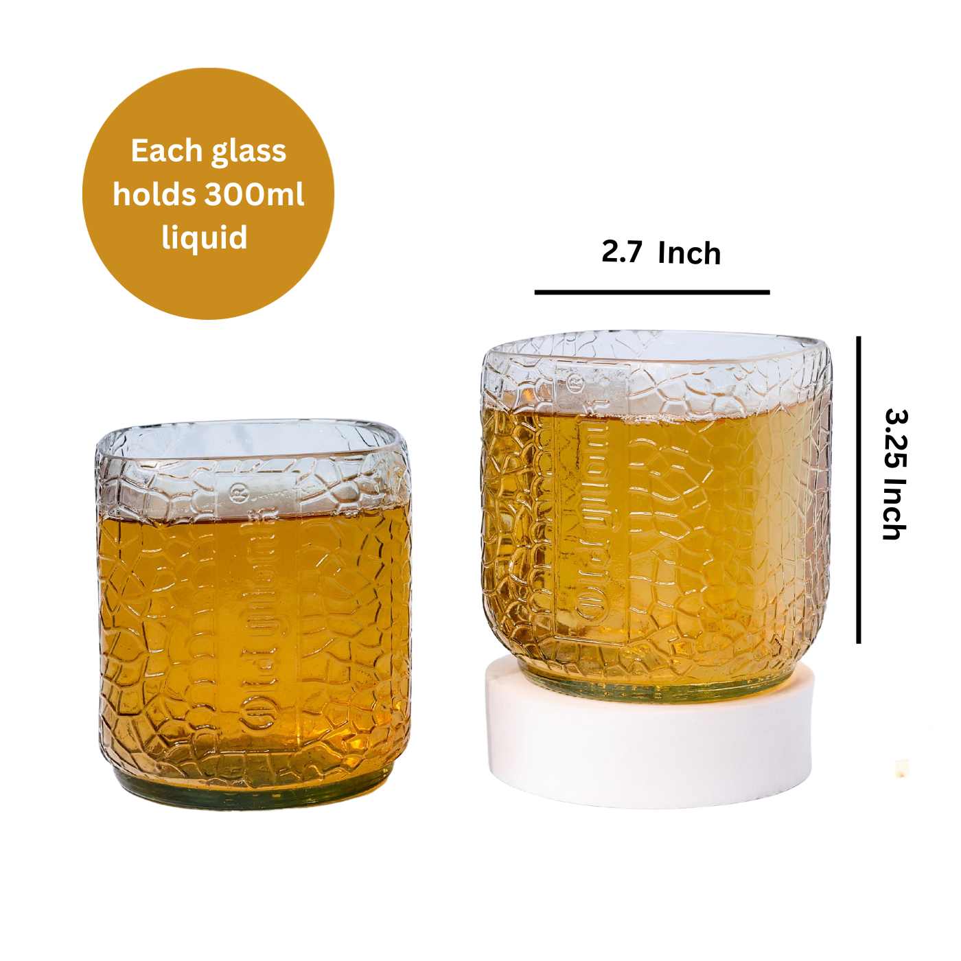 Old Monk Small Glasses 300ml (Set of Two)