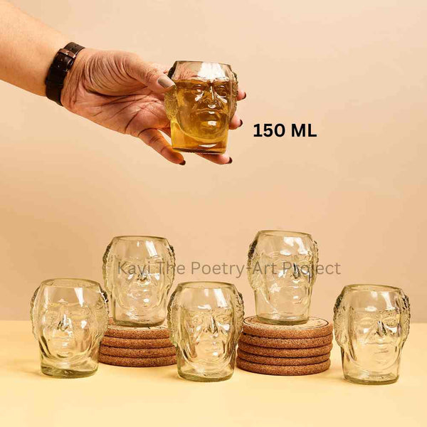 Old Monk Mini Face Glasses ( Set of  6 )