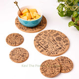 Kavi Food Design Cork Trivets With Coasters