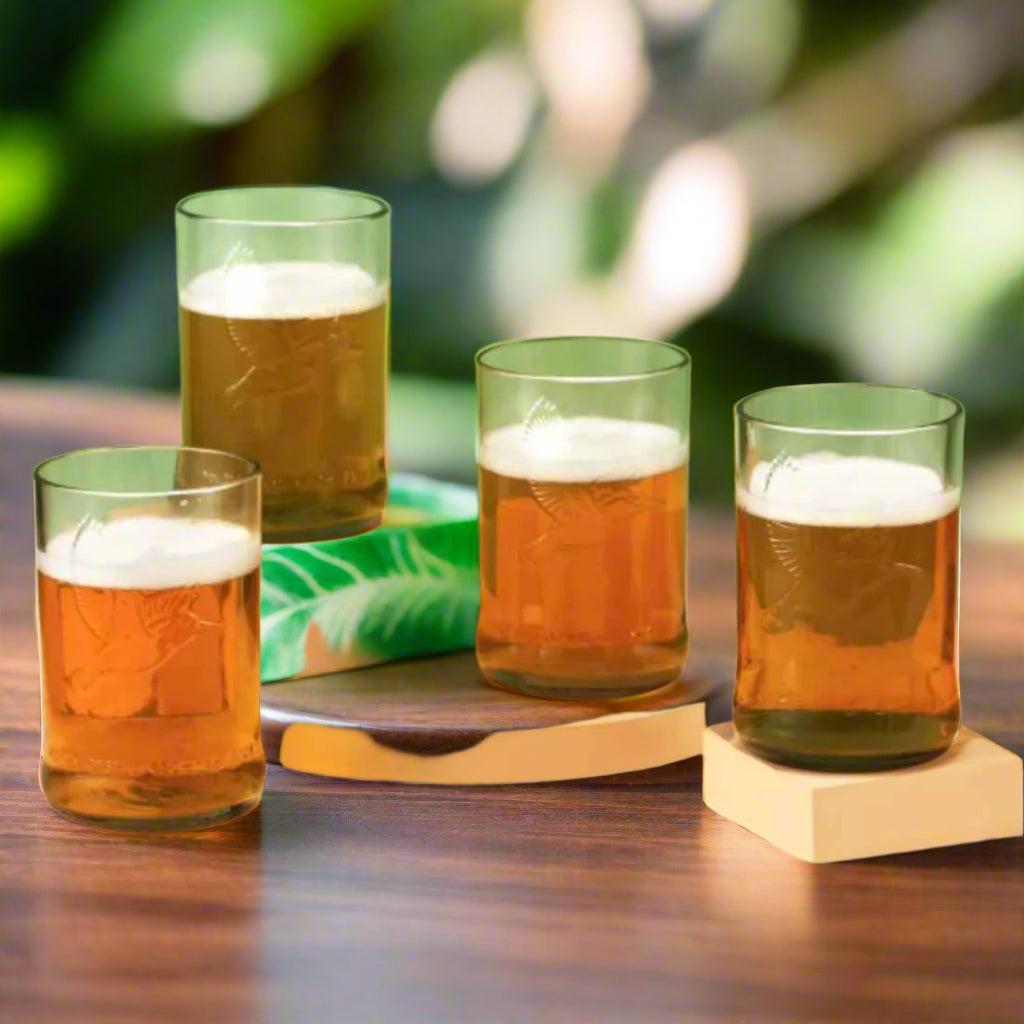Kavi kingfisher bottle glasses (Set of Four)