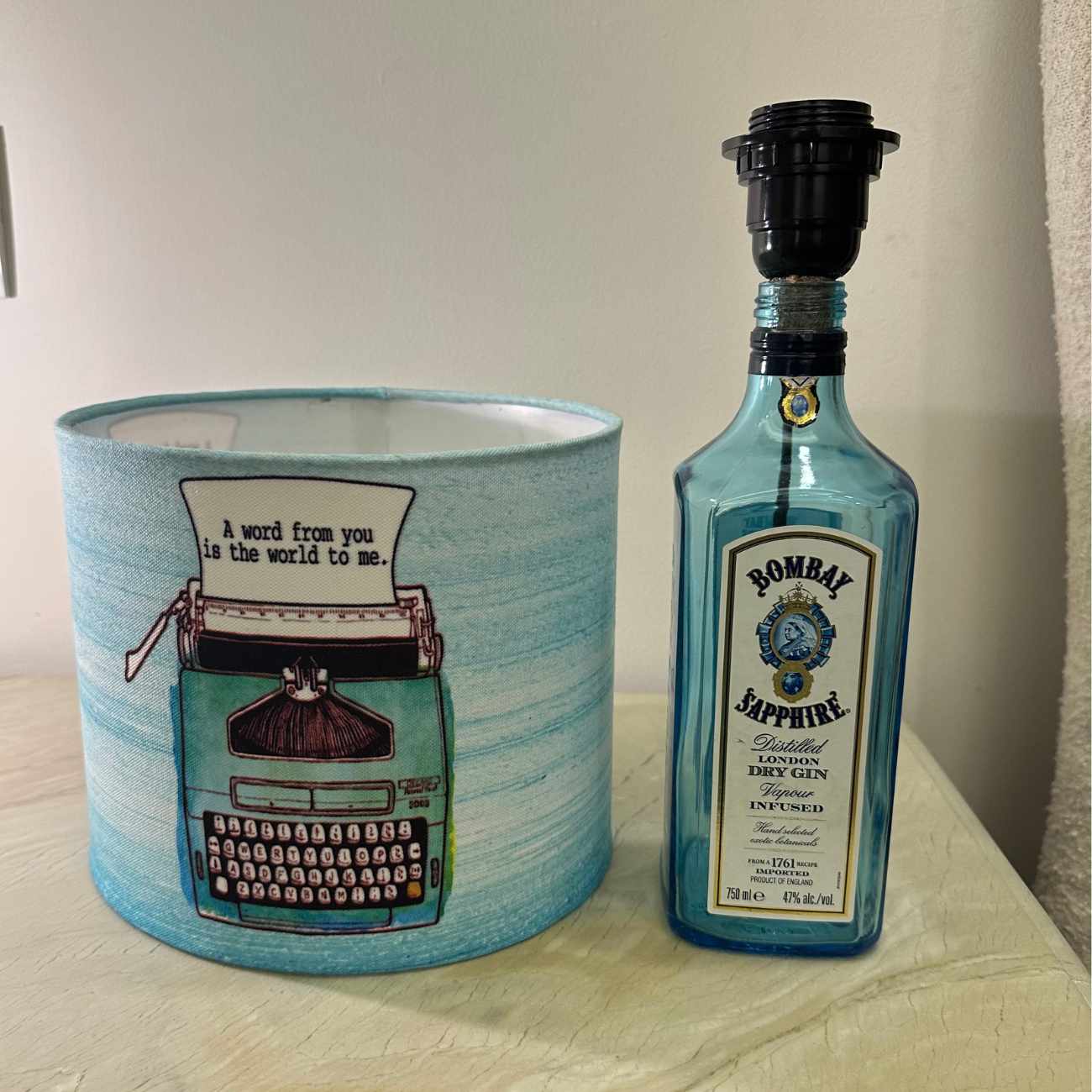 Bombay Sapphire Bottle Shade Lamp