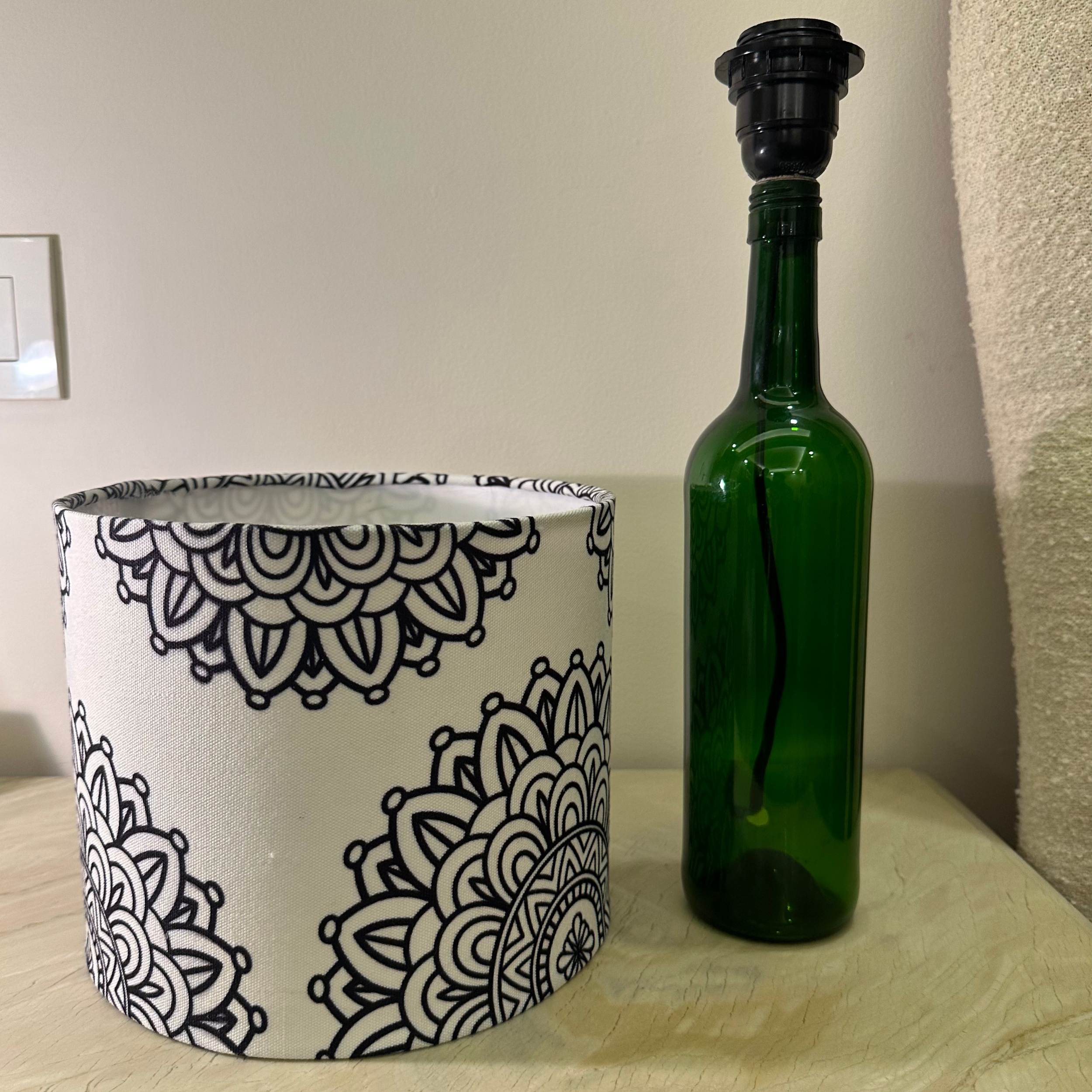 Upcycled Wine Bottle Mandala Shade Lamp