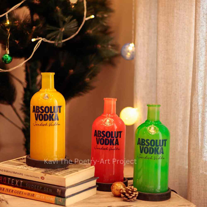 Absolut Vodka Inlit Lamps - Set of three