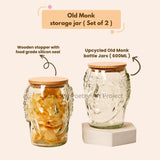 Old monk Bottle Jars (Set of Two)