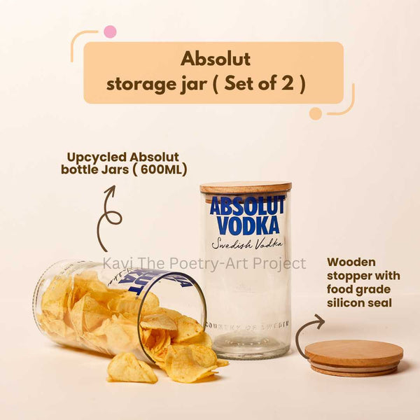 Kavi Absolut Top Cut Bottle Jars (Set of Two)