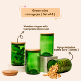 Green Wine Bottle Jars ( Set of 4 )