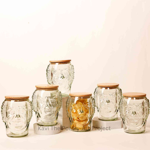Old monk Airtight Bottle Jars (Set of Six)