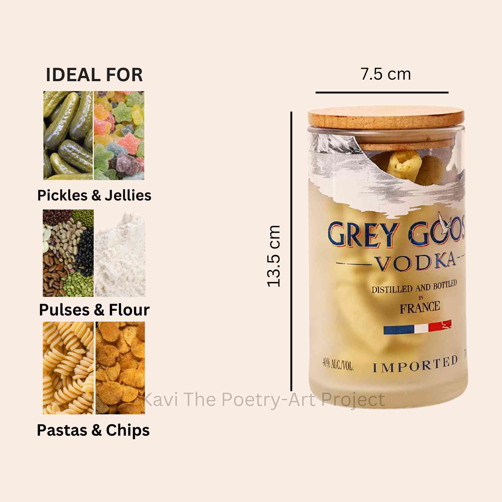 Kavi Grey Goose Bottle Jars (Set of Two)