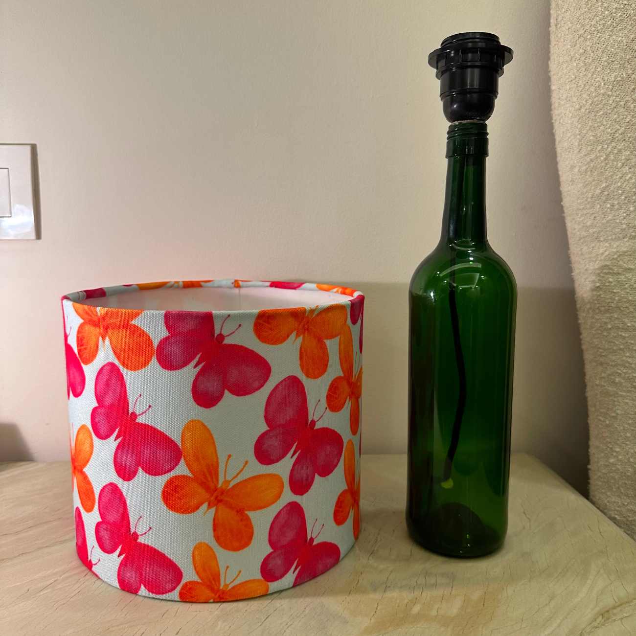 Upcycled Wine Bottle Shade Lamp