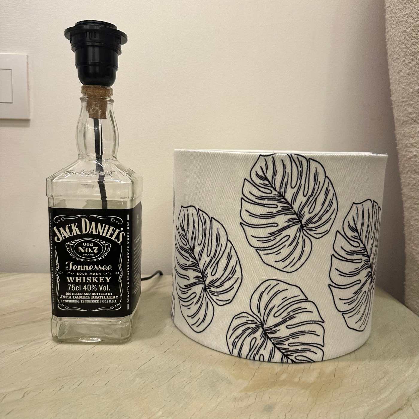 Upcycled Jack Daniels Bottle Shade Lamp