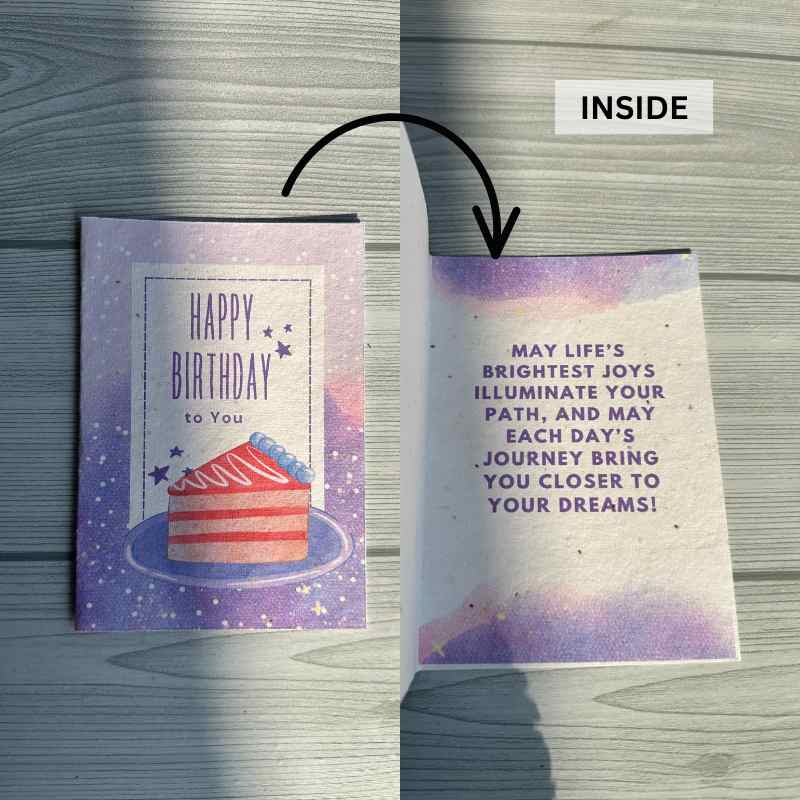 Seed Paper Birthday Cards A6 with Envelopes (Set of 4)