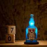 Black & White Owl Handmade Inlit (Blue)