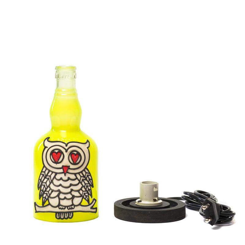 Black & White Owl Handmade Inlit (Fl. Yellow)