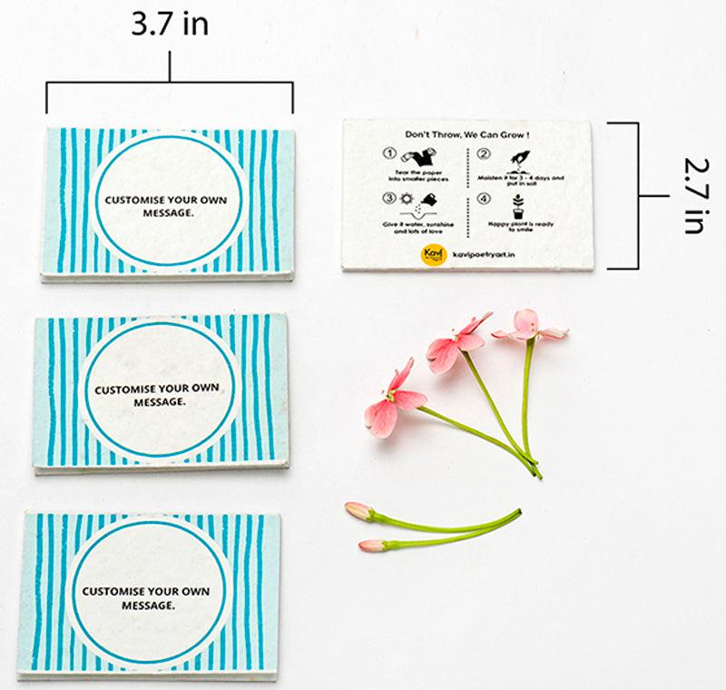 Blue Customised Seed Paper Cards with Envelopes (Set of 50)