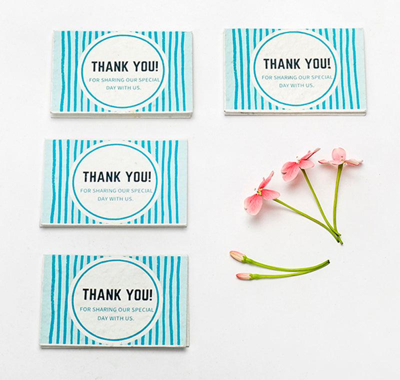 Blue Thank You Seed Paper Cards with Envelopes (Set of 50)