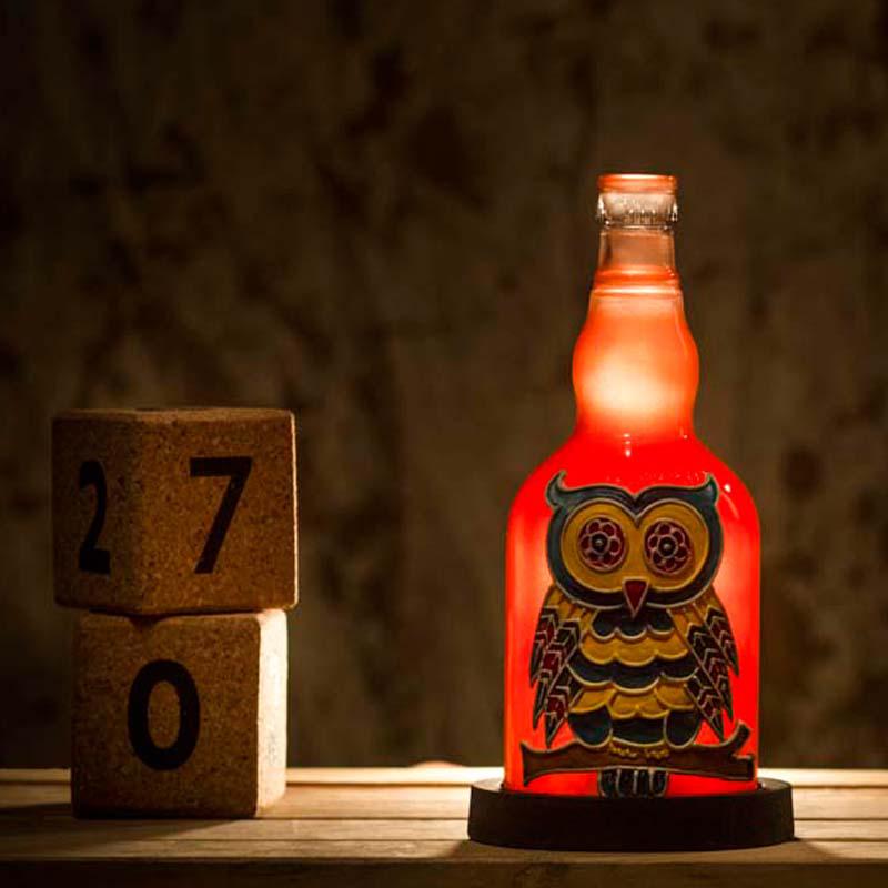 Colorful Owl Handmade Inlit (Orange)