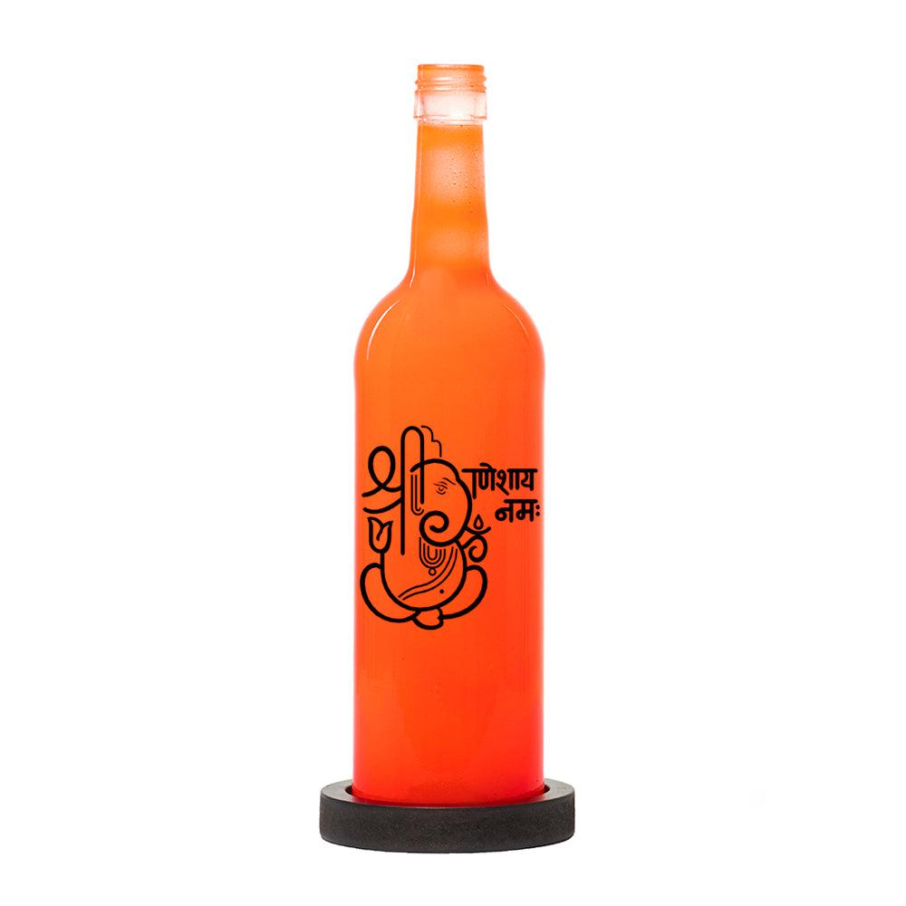 Ganesh Mantra Inlit Lamp (Orange)