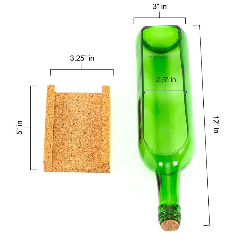 Green Wine Bottle Platter With Glasses