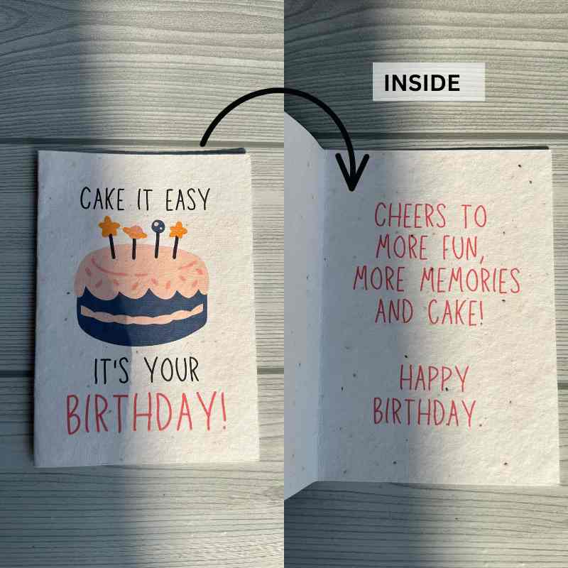 Seed Paper Birthday Cards A6 with Envelopes (Set of 4)