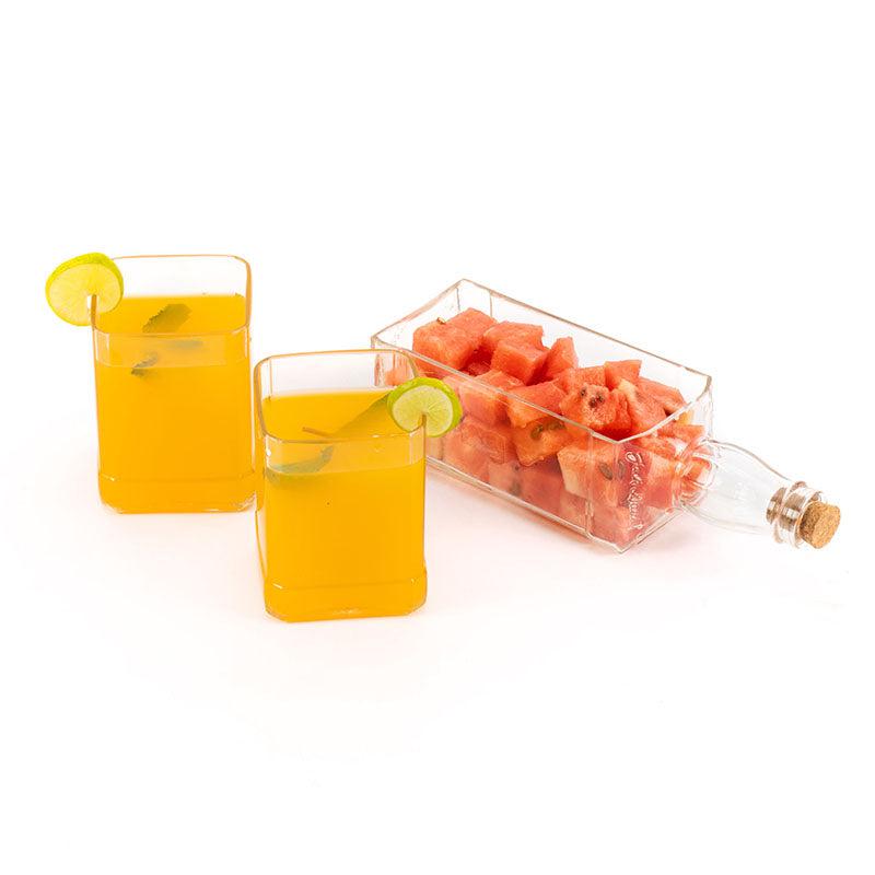 Jack Daniel Bottle Platter With Glasses