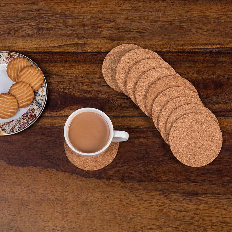 Kavi Cork Round Coasters (Set of 10)