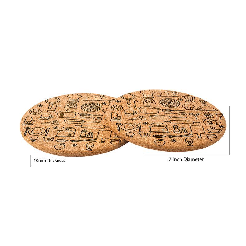 Kavi Round Food Cork Trivets (Set of 2)