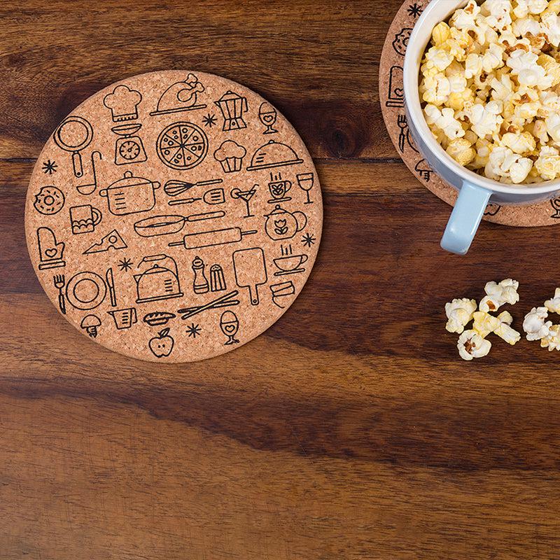 Kavi Round Food Cork Trivets (Set of 2)