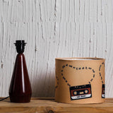 Kavi Vintage Cassettes Wooden Shade Lamp (Oval)