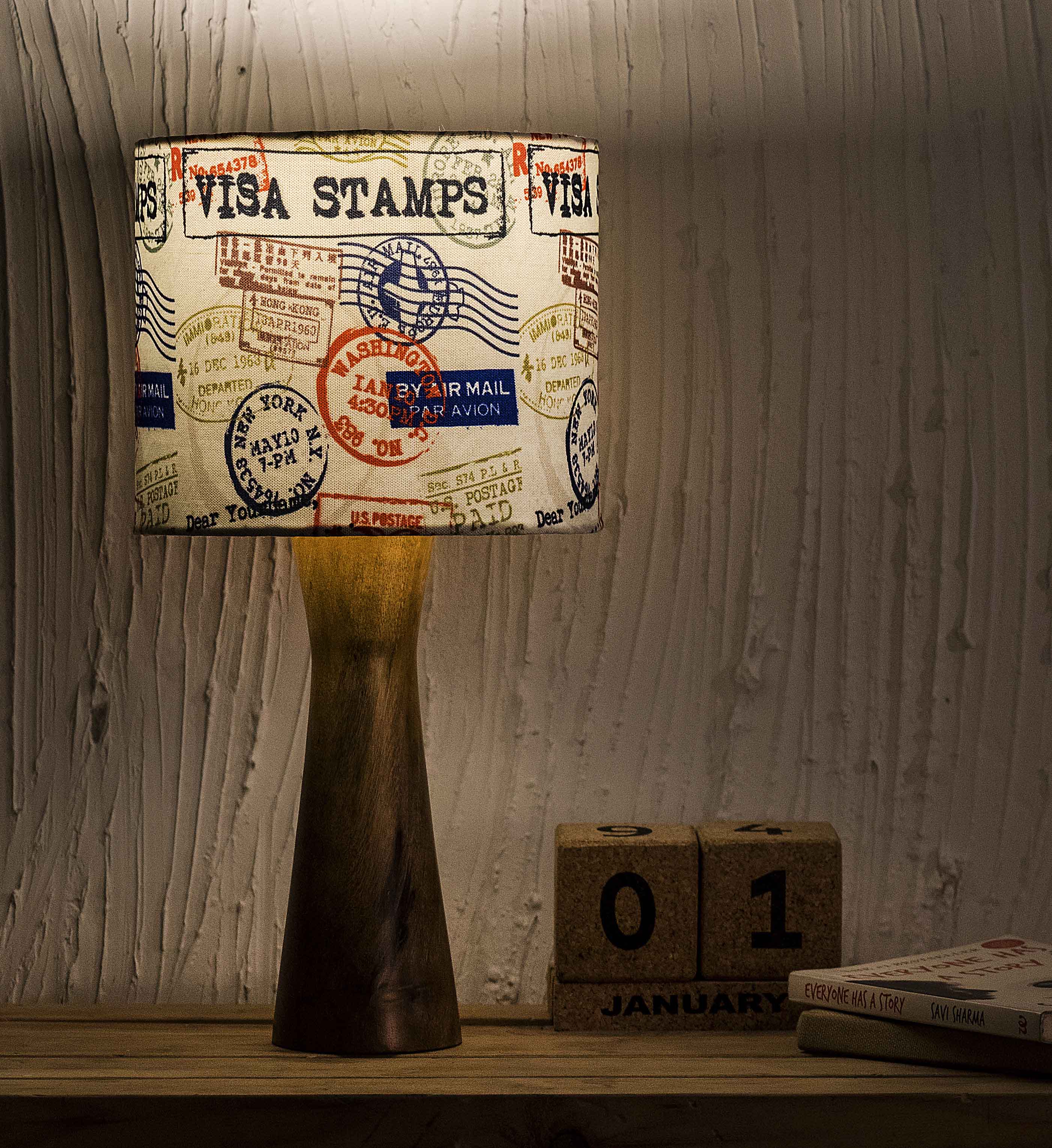 Kavi Wanderlust Wooden Shade Lamp (Round)