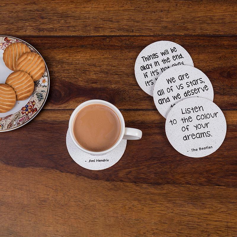 Pop Quotes Cork Coasters