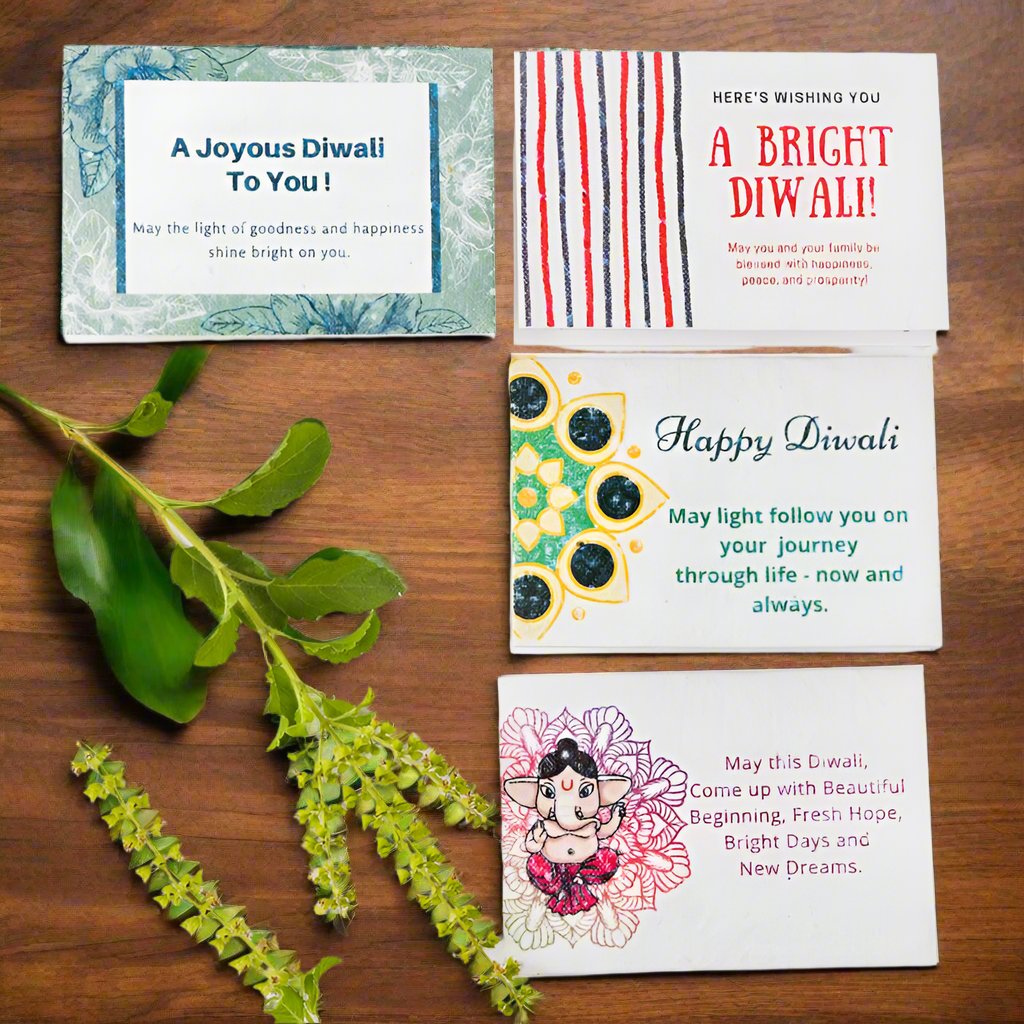 Seed Paper Diwali Cards with Envelopes (Set of 12)