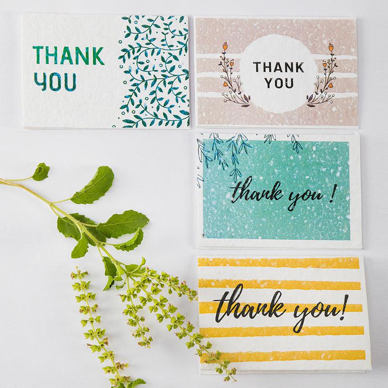 Seed Paper Thank-You Cards with Envelopes (Set of 12)