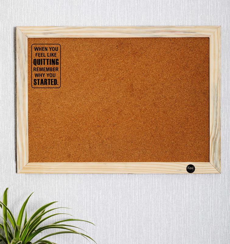 Stop Quitting Cork Pin Board - Beige