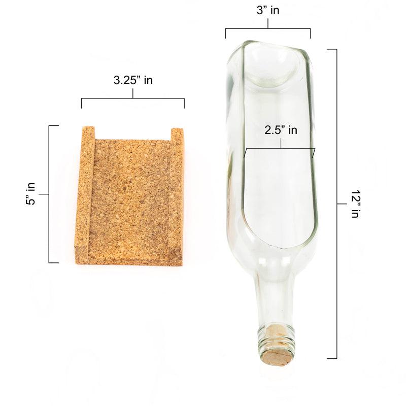 Wine Bottle ( Clear ) Serving Set With Cork Tray