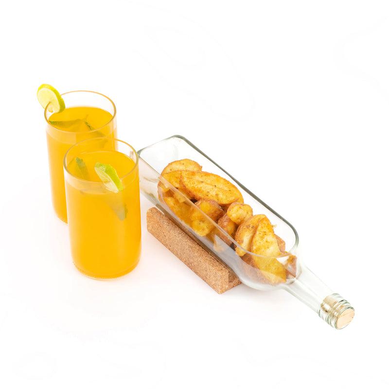 Wine Bottle Platter (clear) With Glasses