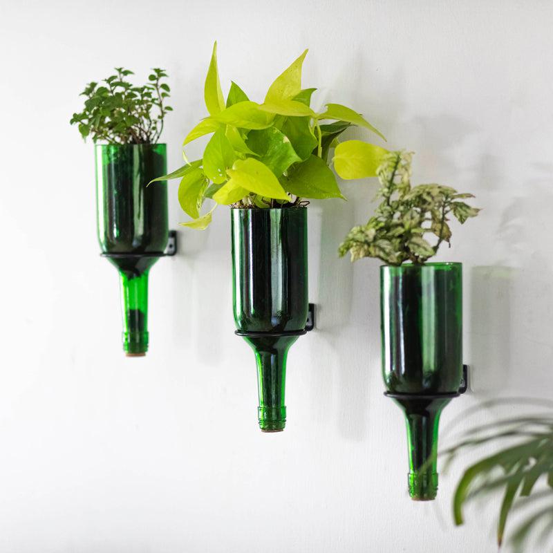 Wine Planters with Iron Stand (Set of 3)